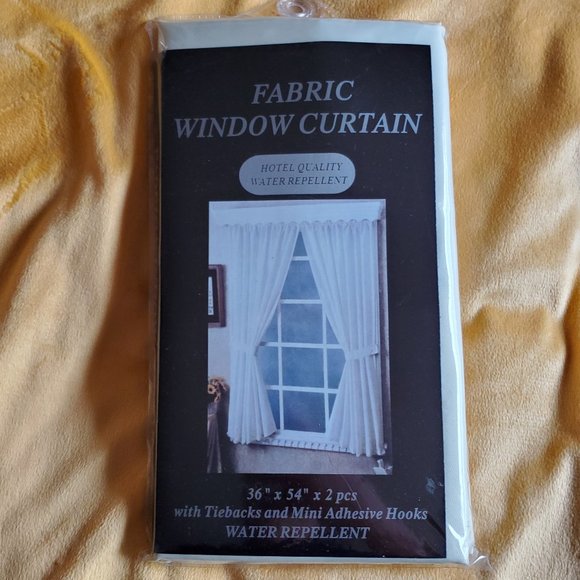 Amazon Fabric Window Curtains with Tie Backs & Hooks 36"x54" (2 Pieces) - Picture 1 of 2